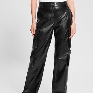 Guess Kori Faux Leather Cargo Pant M